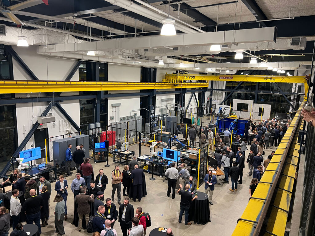 Attendees gather at the ARM Institute's Mill 19 reception