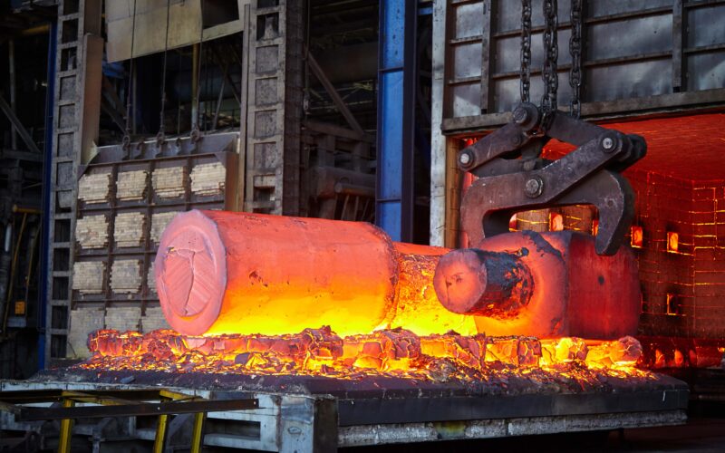 A stock image showing a forging operation