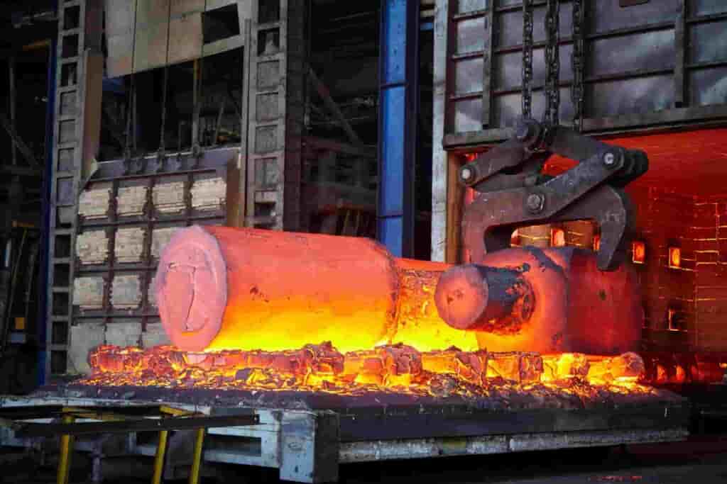 A stock image showing a forging operation