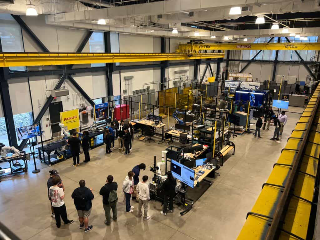 High school students explore the high bay