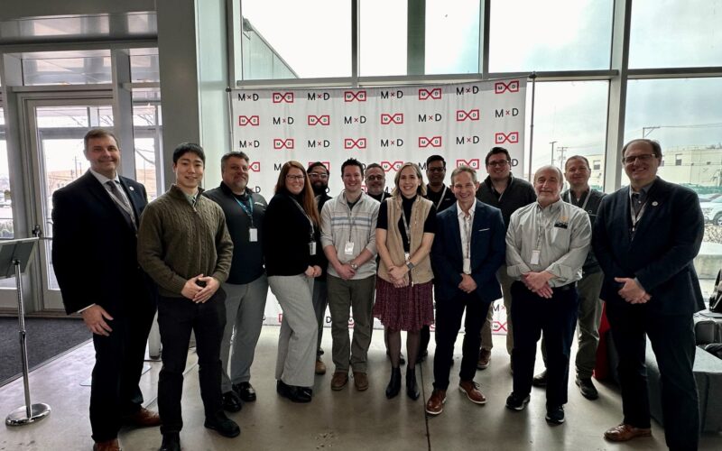 A group photo of project presenters