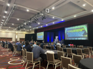 Mr. Holthe presents a keynote presentation